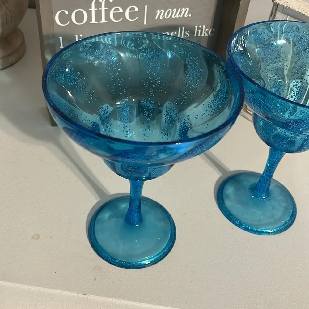 Fun Party Blue Long Stem Hard Plastic Glasses